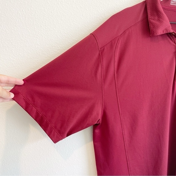 Nike Mens Polo Size large Dri Fit Golf Short Sleeves Maroon Collared - Picture 4 of 8